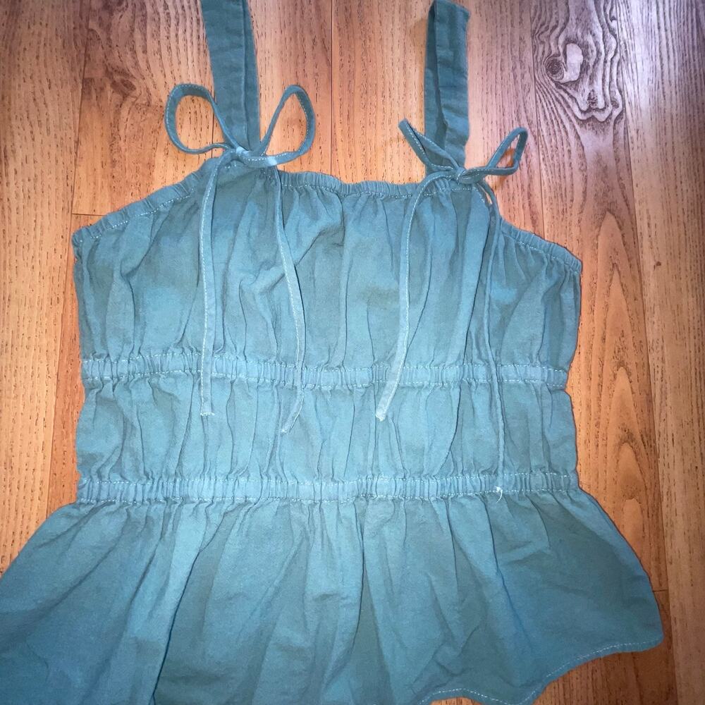 Universal Threads Turquoise Ruffle Tank Top - Picture 4 of 8